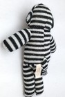 Dan Dee Sock Monkey Black And White Stripes With Red Heart Stuffed Animal 10 