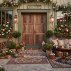 Vintage Carved Door Entry Door Floral Reclaimed Wood Sliding Barn Door 96x36