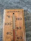 Vintage Taylor Thermometer On Redwood Wall Plaque Works Excellent Condition  kk