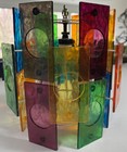 Small Vintage Mcm Acrylic Panel Swag Fixture Lamp Mid Century Lighting 60s