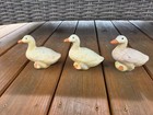 3 Cement Duck Ducklings Concrete Garden Statues Vintage 5    Chippy