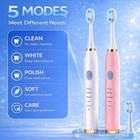 Tshaubst 2 Pack Electric Toothbrush For 1 Count  pack Of 1   White   Pink