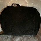 Vera Bradley Black Quilted Fabric Zipper Makeup Bag Case With Pockets