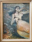Seascape Cubist Boudoir Oil Painting 18   x24    Canvas Original Signed Figure Art