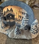 Vtg Ceramic Hershey Mold Christmas Manger House Lite Up Scene Blue 2005