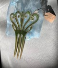 Set Of 5 Vintage Celluloid Bakelite Hair Combs With Rhinestones  Preowned