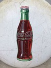 Vintage 1950 s Original 24  White Porcelain Coca Cola Bottle Button Metal Sign