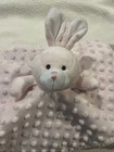 Elegant Baby Bunny Rabbit Pink Minky Dot Security Blanket lovey Satin Back Htf