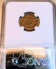 1863 Civil War Token Wilson s Medal In Brass  F-19 396b Rare R-5 Ngc Ms64 Cwt