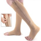 Nylon Zipper Compression Socks Support Graduated Stockings Mens Womens 20-30mmhg