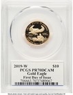 2019-w Proof Gold Eagle 1 4 Oz Fdi Pcgs Pr70 Ed Moy