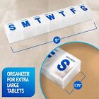Pill Box 7 Day Organizer For Vitamin Case Medicine White Clear Case Holder  1 3 
