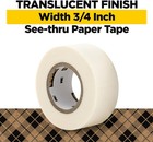 Scotch Paper Tape  Writable  Translucent White  3 4  X 600   2 Rolls