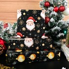 Christmas Wrapping Paper 4 Black Gold Holiday Style Gift Wrap Paper Bulk Santa C