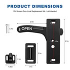 Rv Screen Door Lock Handle Replacement  Left Hand Heavy-duty  Made Of Sturdy Abs
