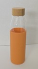 Nespresso Reusable Glass Water Bottle With Orange Silicone Sleeve 500ml Cold Bev