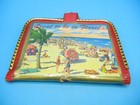 Vintage Beatles Red Vinyl Wallet Metal Trim Florida Postcard Music Memorablilia