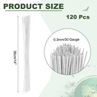 120 Pcs Florist Wire 0 3mm 30 Gauge Floral Flower Stem Wire White