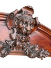 Antique Walnut Crest Pediment Architecural  Horner Victorian Figural Lion Head