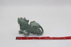 Hand-carved Chinese Natural Green Hetian Jade Statue - Dragon