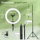 12  Ring Light Tripod Stand Phone Holder For Streaming Video Recording Led