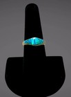 Sterling Silver Inlay Blue Lab Created Opal Band Ring Size 6
