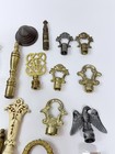 Antique Vintage Cast Metal Lamp Finial Lot Of 26 Up To 3 3 4   Eagle Ornamental