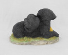 Enesco Black Lab And Pup 3  Long Resin Figure Seagull 1999 Fall Theme Pumpkin