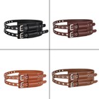 Women Real Leather Wide Buckle Waist Belt Coat Skirt Belt Medieval Punk Girdle