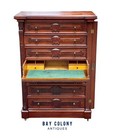 Antique Victorian Lockside Chest Of Drawers   Dresser - Rare Fall Front Section