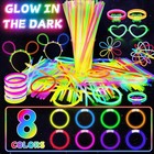 100 Pack Glow Sticks Bulk Party  8 Inch Neon Glow Sticks Diy Bracelets Necklaces