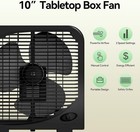 Shinic 2 Packs 10  Tabletop Box Fan  2 Speeds  Quiet Double Units  Black 