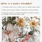 Muslin Swaddle Blanket   Floral Baby Wrap 47  X 47  Soft Floral Swaddle For Girl