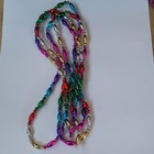 Vtg 1990s Christmas Bead Garland Lot 5 Strands 40ft Metallic Twist Plastic Trim