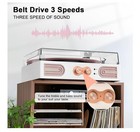 Vinyl Record Player Built-in Speakers 3-speed Vintage Turntable White Rose Gold