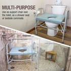 Drop Arm Portable Toilet Commode Extra-wide Seat 500 Pound Weight Capacity