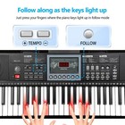 61 Key Keyboard Piano For Beginners W stand Bench  Lighted Keys In Follow Mod   