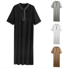 Muslim Men Long Thobe Middle East Saudi Arab Kaftan Islamic Abaya Gown Robes