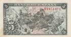 Spain 1945 5 Pesetas Uncirculated Banknote Pick 129a