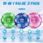 Piosleai 39  Snow Tube Sled  3pack Sleds For Kids Adult  Thickened - Blue green