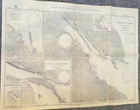 Vtg Hydrographic Chart East Coast Of Vancouver Island British Columbia 1940s Ww2