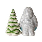 Pt  Yeti And Snowy Tree Magnetic Ceramic Salt And Pepper Shakers Set