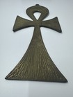 Polished Brass Ankh - 4   X 8   Ancient Egyptian Eternal Life Symbol Embossed
