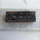 Vintage Letterpress Wood Block - Printing Block - Rolls Royce   Antique Car