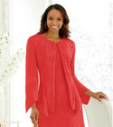 S Ashro Coral Spring Summer Formal Wedding Church Easter Donna Knit Jacket Dress