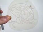 Vtg 1960s 70s Tattoo Flash Acetate Stencil Mouse And Mushroom Signed An3