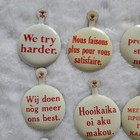 Vintage 1960 s Avis  we Try Harder  Fold Over Tab Pin Buttons Lot Of 12 Unique