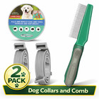 2-pack Dog Flea   Tick Collar With Comb Waterproof 8 Months Protection