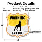 Beware Of Dog Shield Sign Warning Bad Dog Shield Shaped Sign Weather Resistant