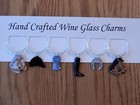 Equestrian  Triple Crown   set  3  Set Of 6 Hand Crafted Wine Glass Charms